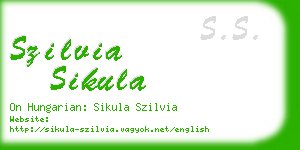 szilvia sikula business card